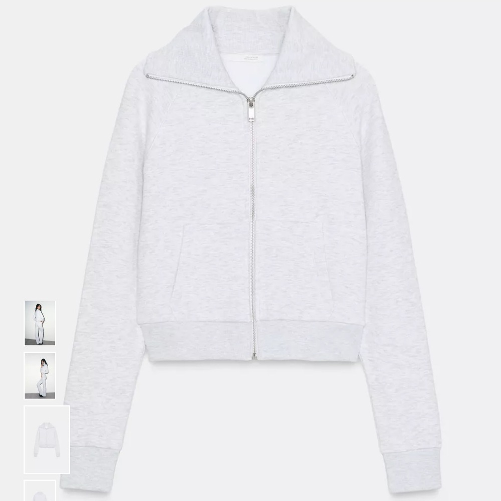Light Gray Zip-Up Sweat shirt